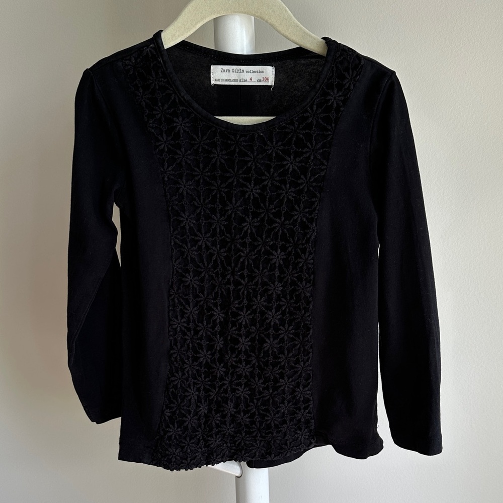 Zara Long Sleeve Black Shirt Size 4